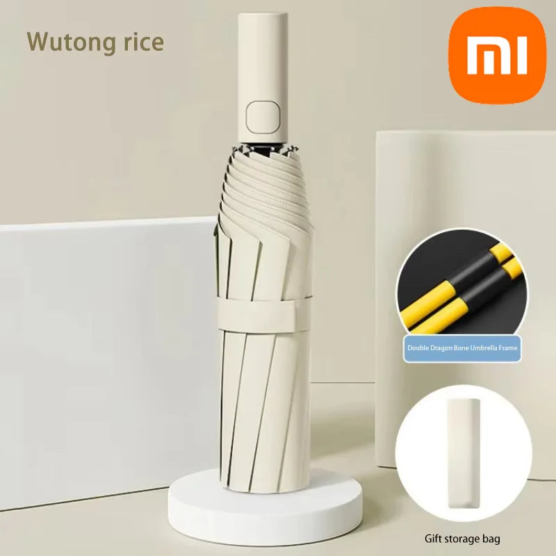 Xiaomi 24 Bone Solid Color Automatic Umbrella Light Collapsible Large Format Outdoor Sunshade UV Protection Automatic Umbrella FREE Shipping