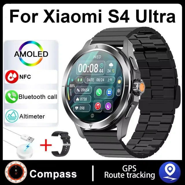 Xiaomi S4 Ultra Outdoor Sports Smart Watch Men 1.53 inch AMOLED NFC GPS Compass Heart rate Waterproof BT Call Smartwatch reloj Xiaomi FREE Shipping