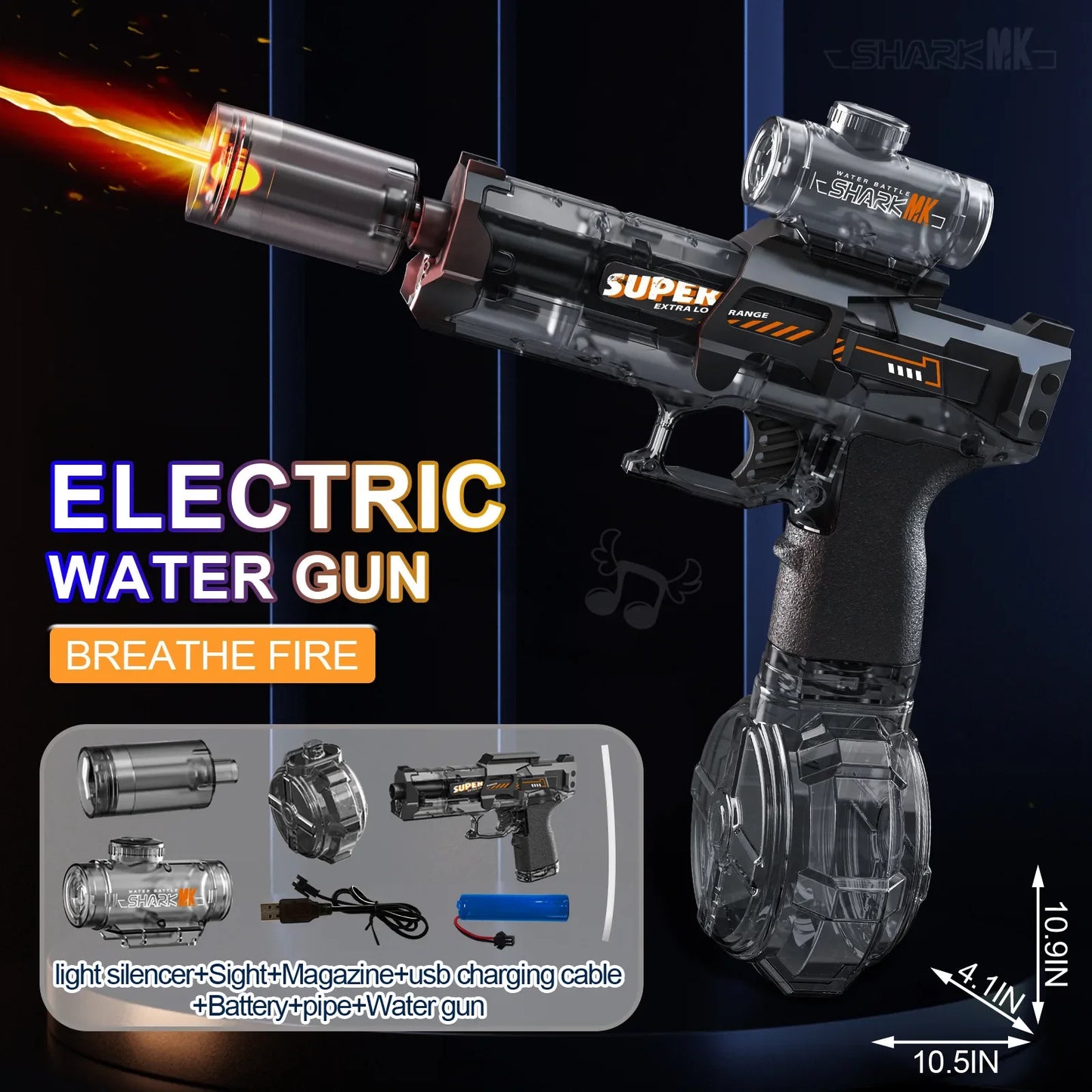Led Light Emitting Electric Water Gun Toys Children Automatic Sensor Lights Water Pistol Summer Outdoor Beach Pool Toy for Kids FREE Shipping