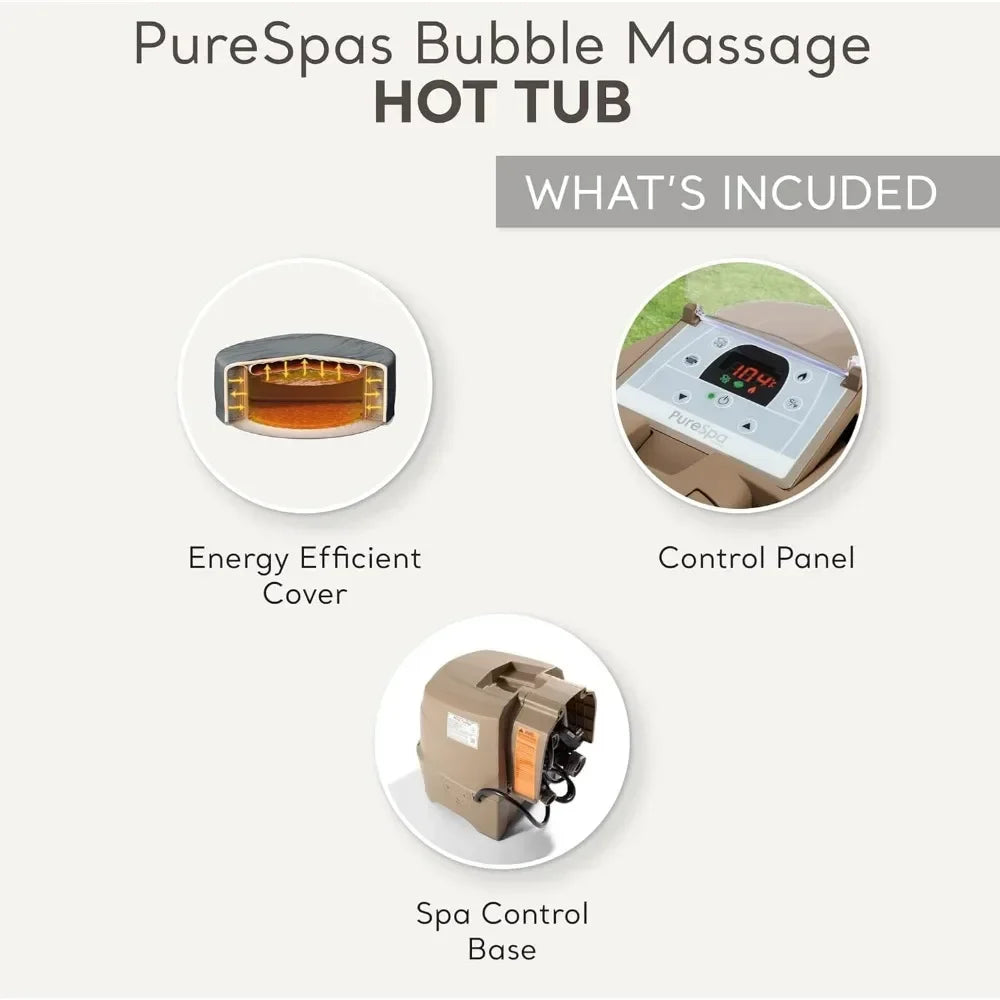 Bubble Massage Spa Set, Inflatable Portable Hot Tub, Includes Energy Efficient Spa Cover, Saltwater System Ready FREE Shipping