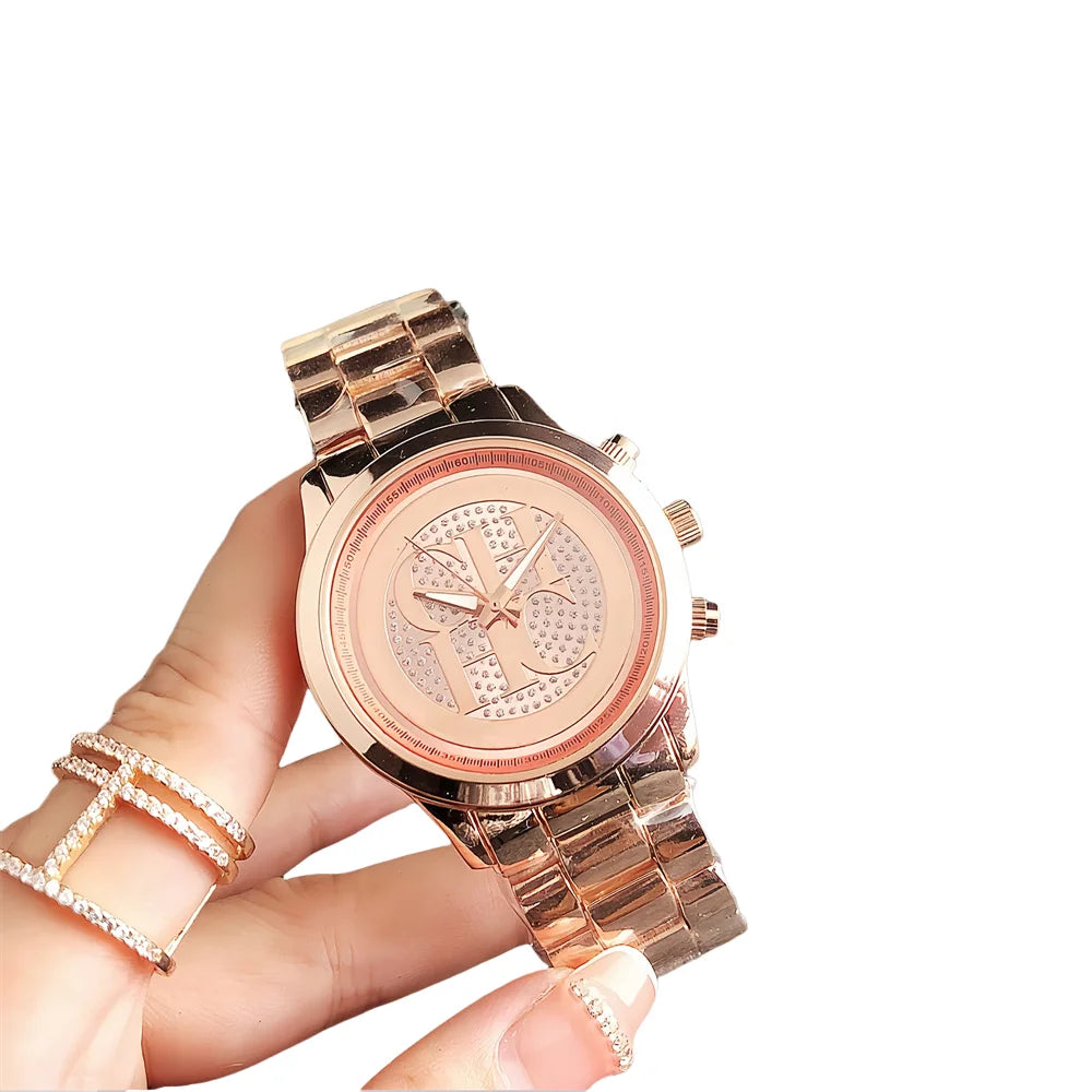 Watch Carolina Herrera Brand Stainless Steel Women's Watch Temperament High-end Diamond Watch Elegant Logo Fashion Mesh Crystal Watch Design Sense FREE SHIPPING