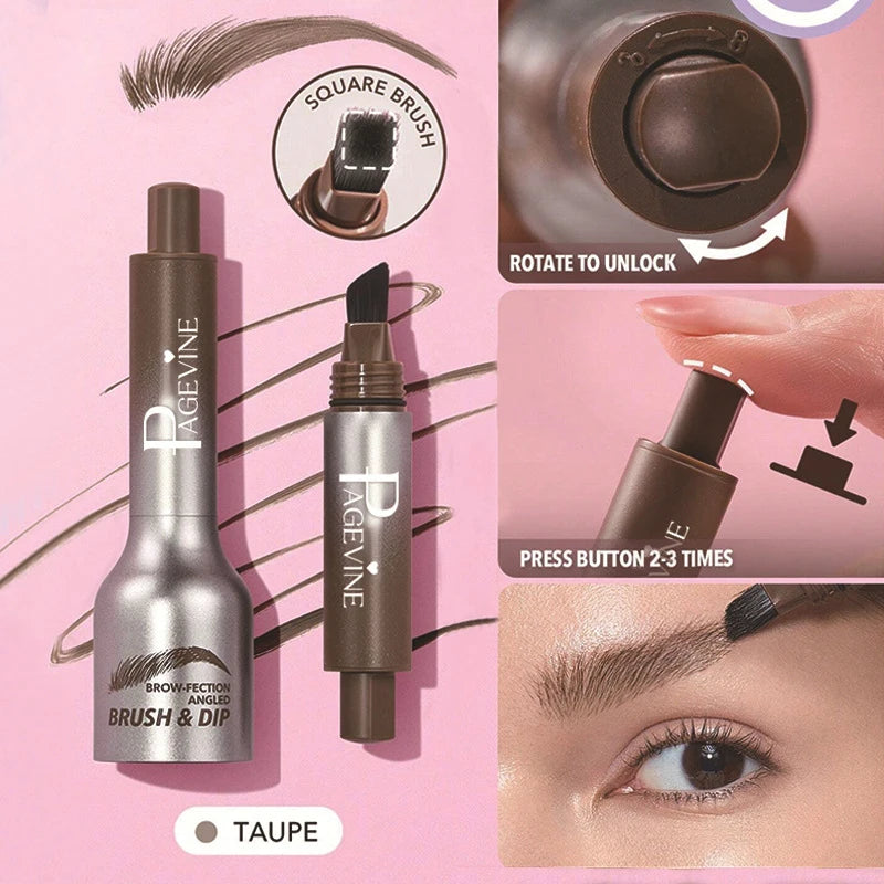Hair-like Strokes Liquid Eyebrow With Large Brush Head,natural Hairline Press Type Eyebrows Dye Pen,anti Smudging Waterproof