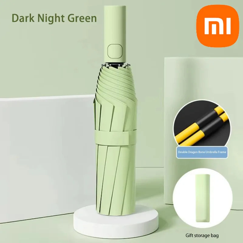 Xiaomi 24 Bone Solid Color Automatic Umbrella Light Collapsible Large Format Outdoor Sunshade UV Protection Automatic Umbrella FREE Shipping
