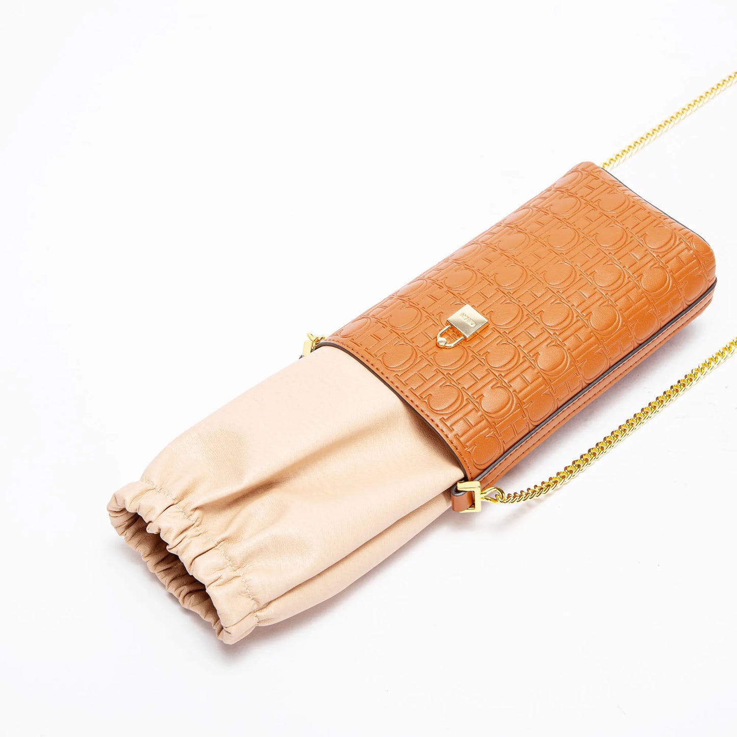 CHCH Phone Bag 2024 New Embossed Crossbody Bag High Quality Metal Chain Bag