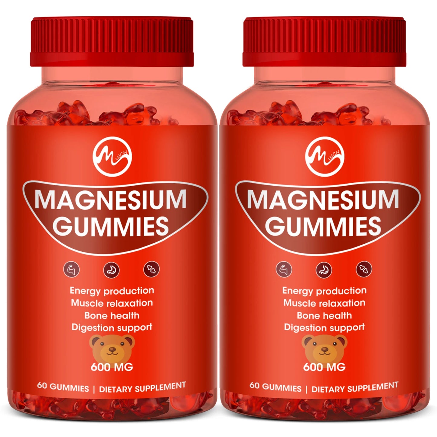 Magnesium Glycinate Gummies - Support Sleep Relax Nerves- Good Mood Brain Health Muscle Strengthen and Bones Free Shipping