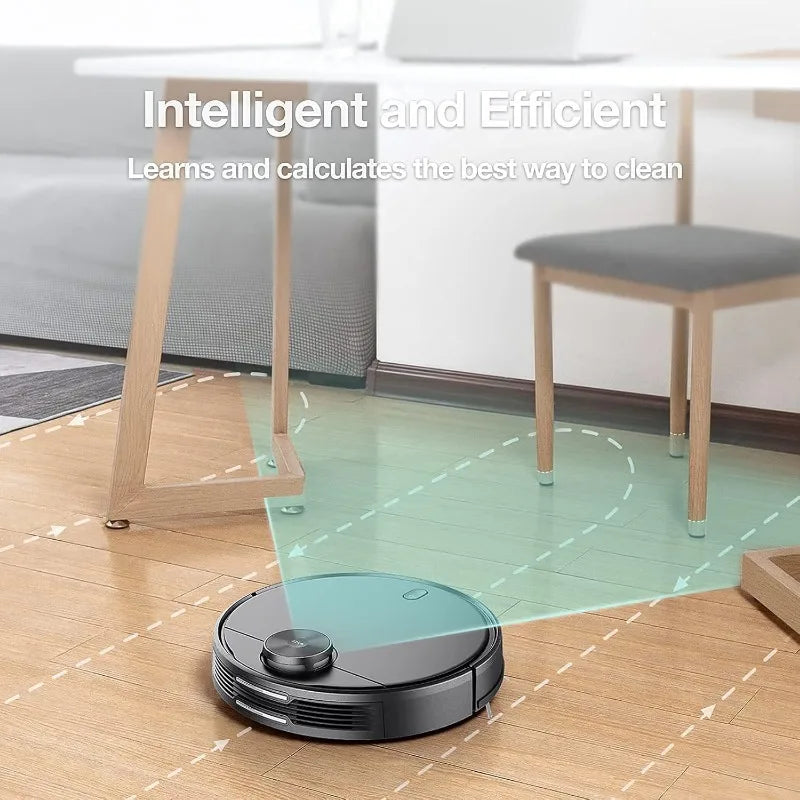 Robot Vacuum with LIDAR Mapping Technology, 2100Pa Suction, No-go Zone, Wi-Fi Connected, Self-Charging, Ideal for Pet Hair FREE SHIPPING