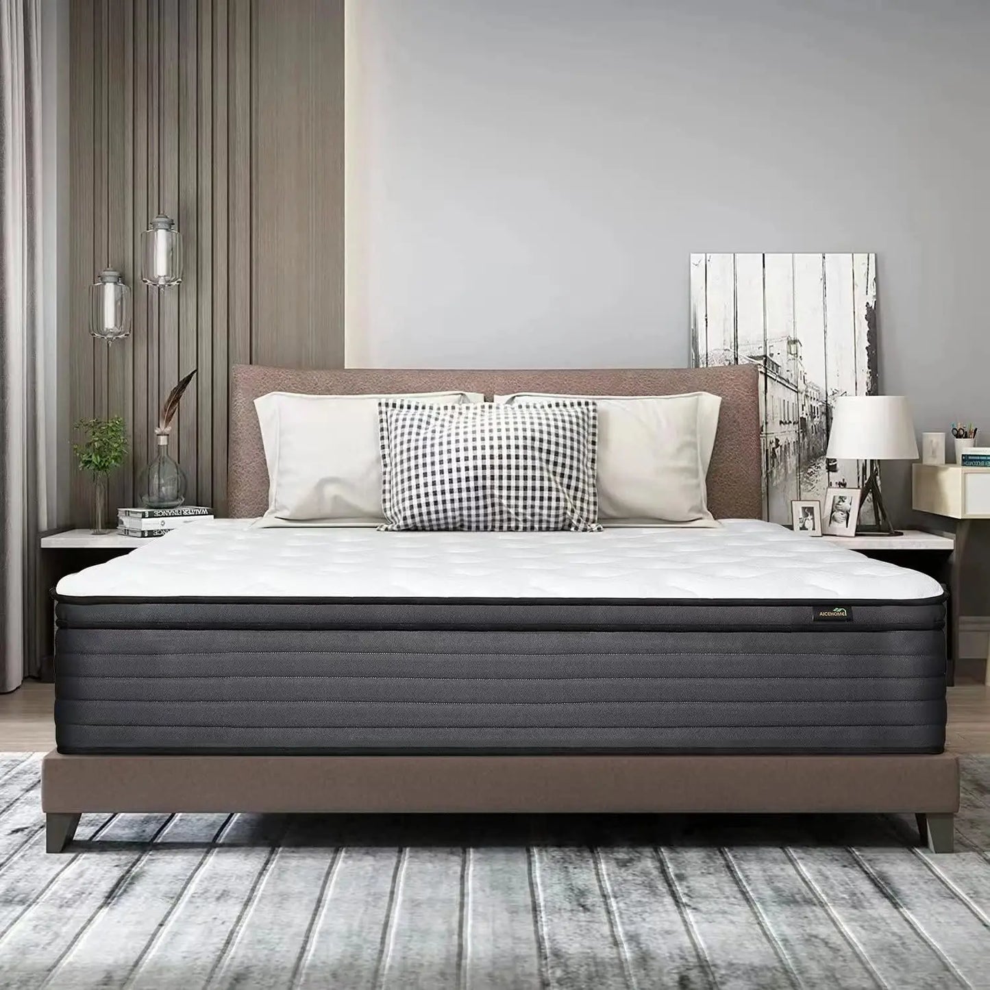 Full Mattress, Hybrid Mattress High Density Foam Individually Wrapped Pocket Coils Mattresses,Motion Isolation Medium Firm Full FREE SHIPPING