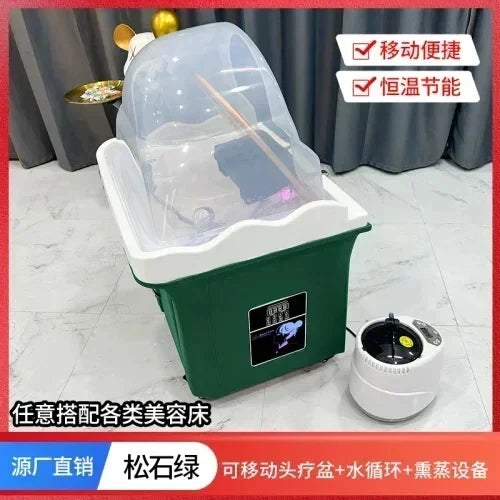 Head Spa Shampoo Chair Hair Salon Portable Small Hair Washing Station Chair Move Therapy Lettino Massaggio Furniture MQ50SC FREE shipping