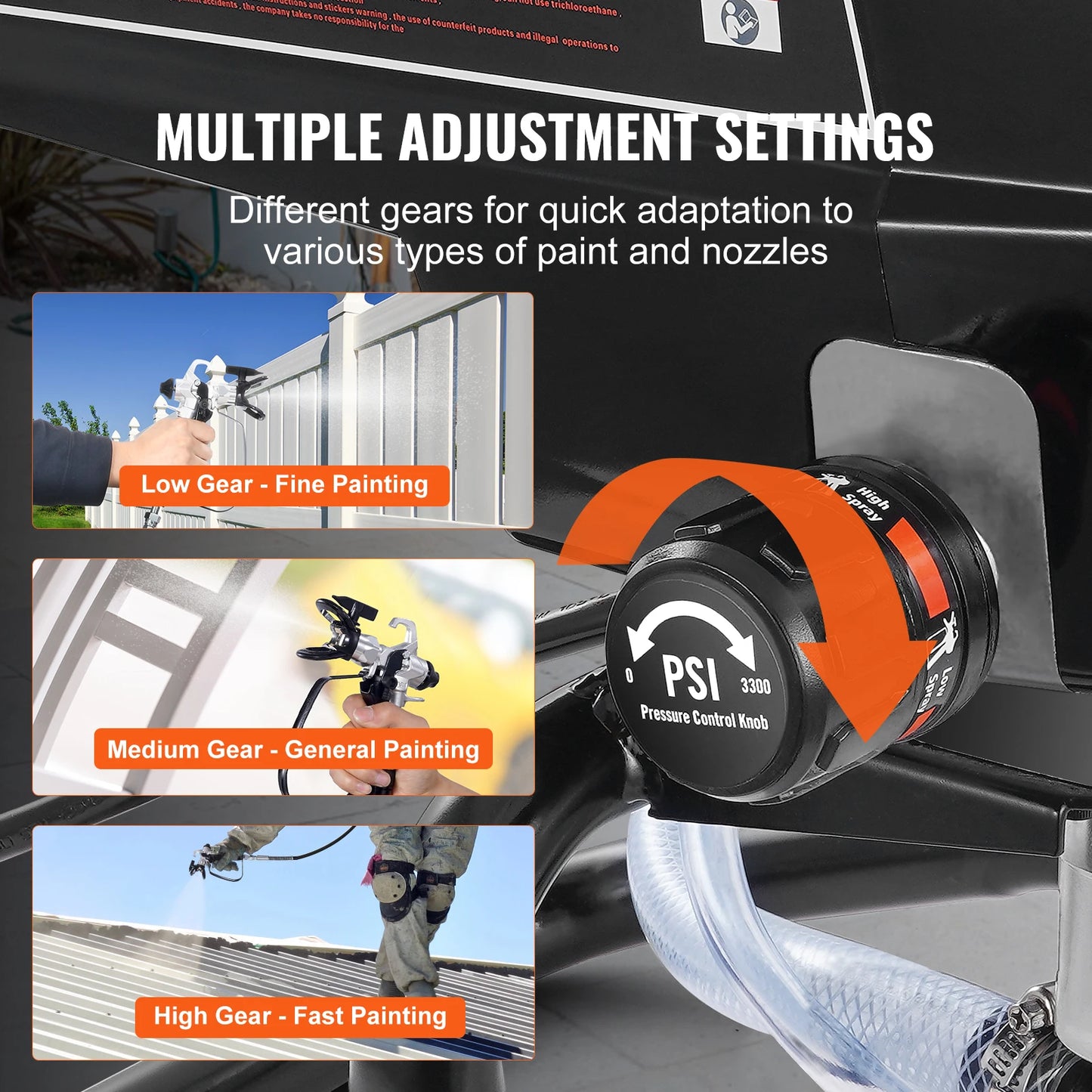 VEVOR 750W 950W Airless Paint Sprayer 3000PSI High Efficiency Electric Airless Sprayer Handheld Paint Sprayers for Home Interior FREE Shipping