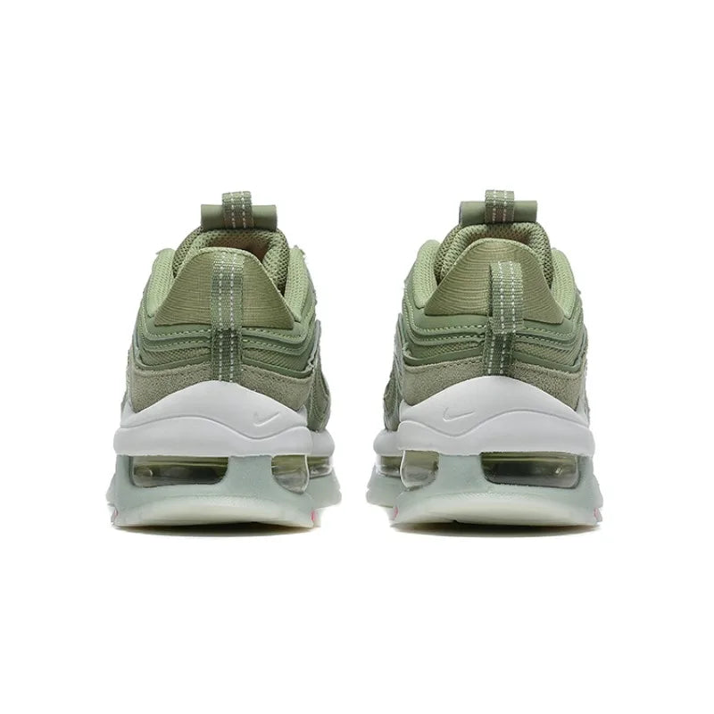 Nike Air Max 97 Futura Retro Fashion Air Cushion Anti-Slip Against Impact Men Women Running Shoes Sports Sneakers Green Free Shipping