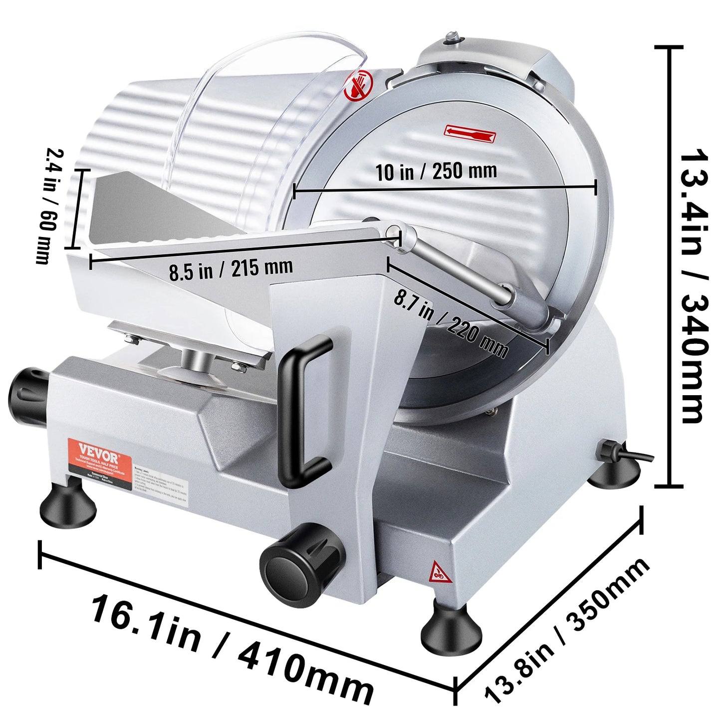 VEVOR Meat Slicer 200W/240W/320W/340W Electric Deli Food Slicer Adjustable Thickness for Commercial and Home Use Cut Meat Cheese