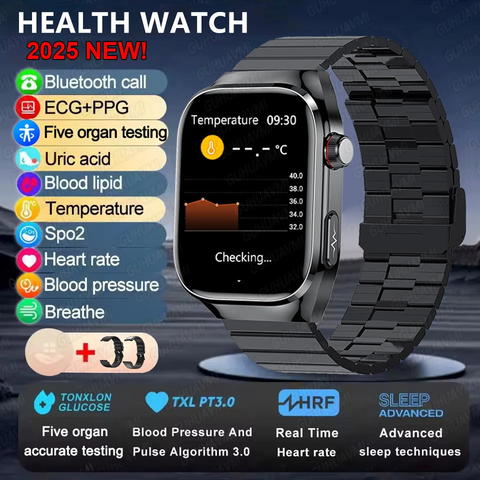 Micro Physical Examination Smart Watch For Men Uric Acid Body Fat Five Organ Health Watches Bluetooth Call SmartBracelet FREE Shipping