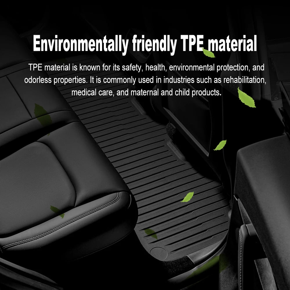 Car Floor Mats for Tesla Model 3 Y 2019-2024 Car Four Seasons Waterproof Non-slip Floor Mat NEW TPE Special Car Accessories