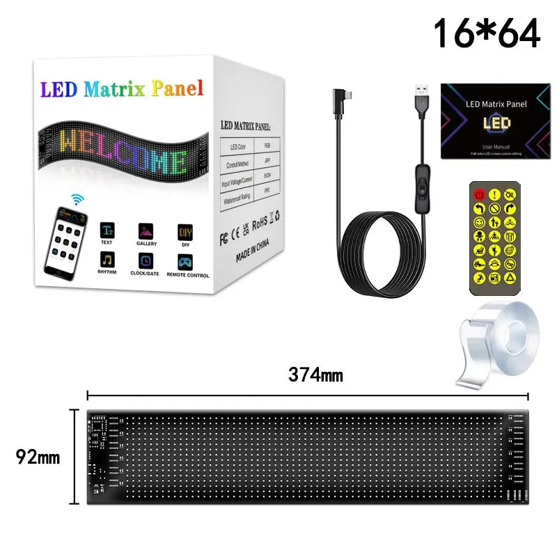 Led Eyes For Truck Led Matrix Panel RGB LED Car Panel DIY Programmable Bluetooth App Control Scrolling Light FREE Shipping