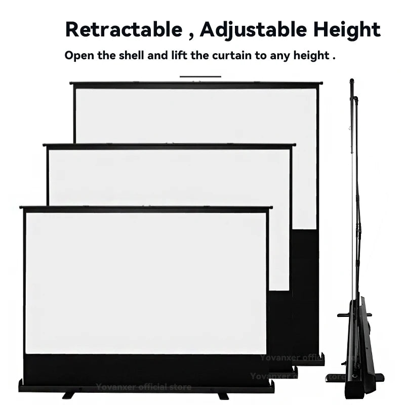 Proyector Universal Portable Floor Standing Pull Up Projection Screen 16:9 4:3 16:10 Full Screen for Normal UST Projectors 4K 3D Supported Free Shipping