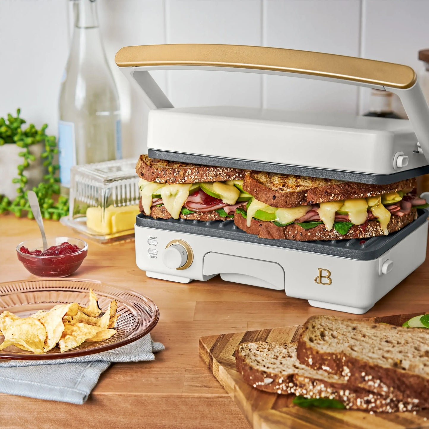 Beautiful By Drew Barrymore 2-in-1 Panini Press & Grill by (White Icing) 2-in-1 Panini Press & Grill FREE Shipping