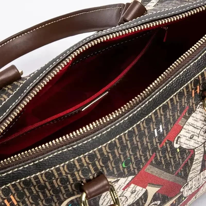 CH Women's Handbags 2024 Spring New Women's Commuter Crossbody Bag Bronze Fashion Luxury DesignColorful Printed Monogram