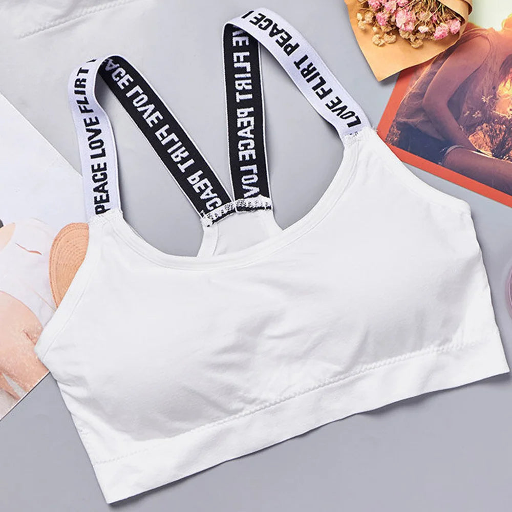 Sports underwear Women Yoga Fitness Seamless Crop Top Wide Letter Straps Comfortable Workout Activewear FREE Shipping