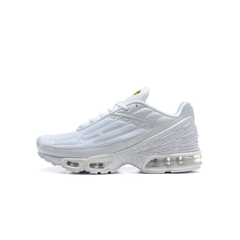 Nike Air Max Plus TN 3 Triple White Classics Lightweight Air Cushion Wear-Resistant Men Running Shoes White Walking Sneakers FREE Shipping