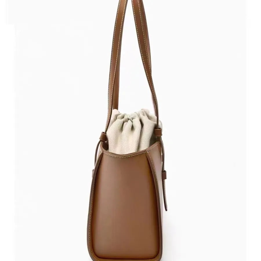 Luxury Fashionable High-quality Shoulder Bag Wild Drawers Bouquet Mouth Handbag Multifunctional Soft Leather Messenger Bag FREE Shipping