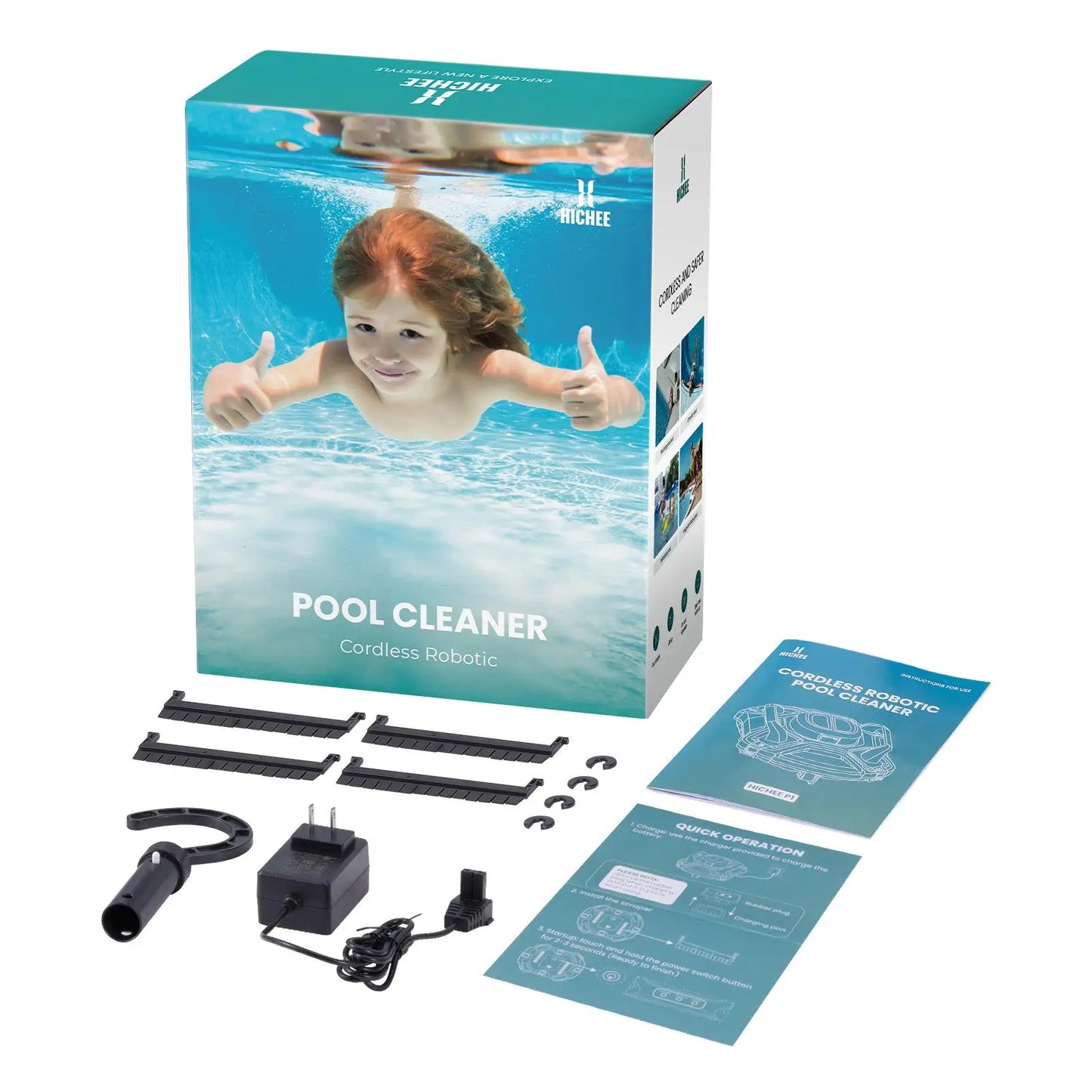 Automatic Cordless Pool Vacuum Cleaner with Self-Parking & Dual Motors - Indicator Free Shipping