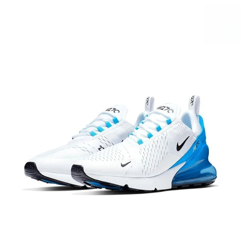 Nike Air Max 270 White Blue Fashion Casual Mesh Breathable Air Cushion Men Women Running Shoes Unisex Outdoor Sports Sneakers FREE Shipping