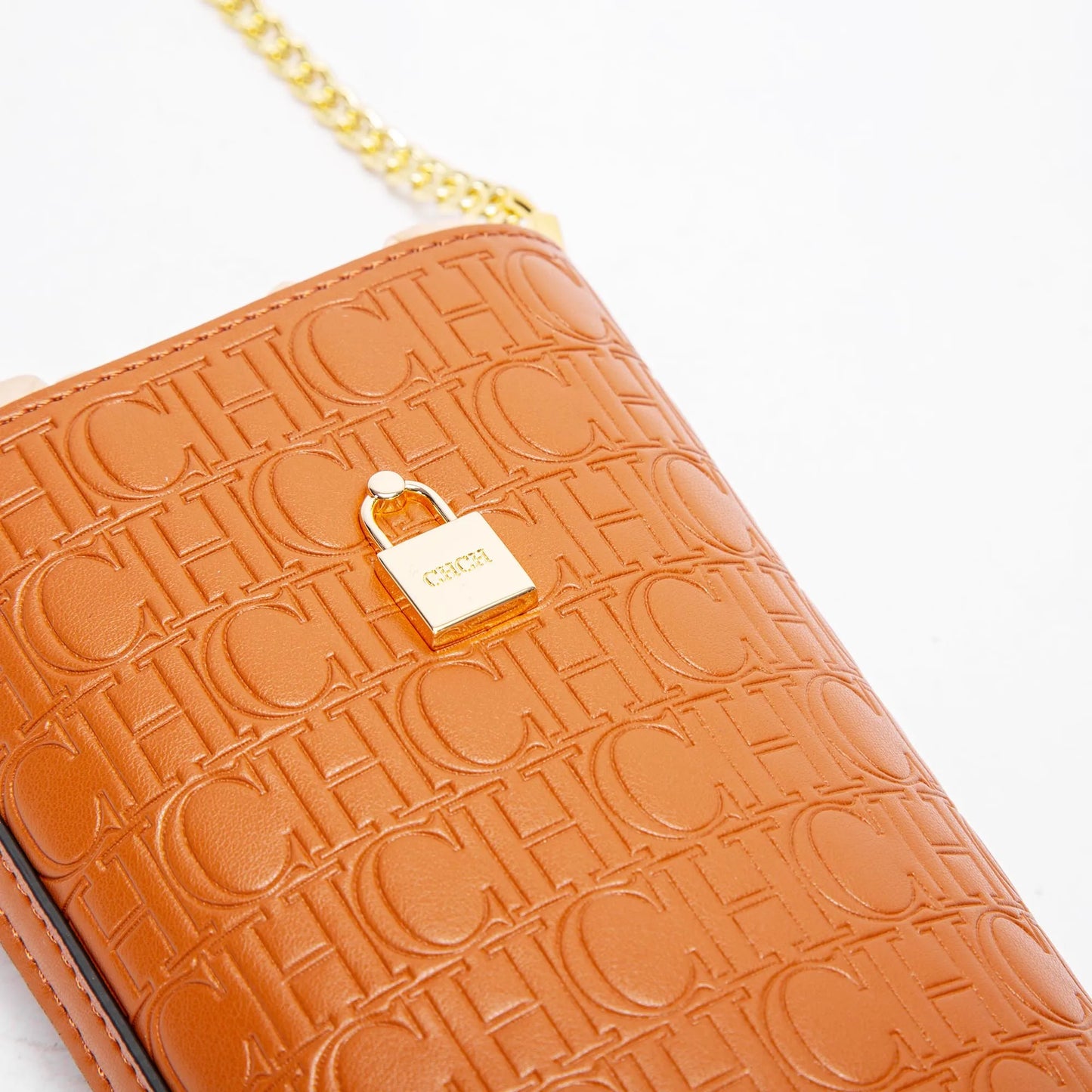 CHCH Phone Bag 2024 New Embossed Crossbody Bag High Quality Metal Chain Bag