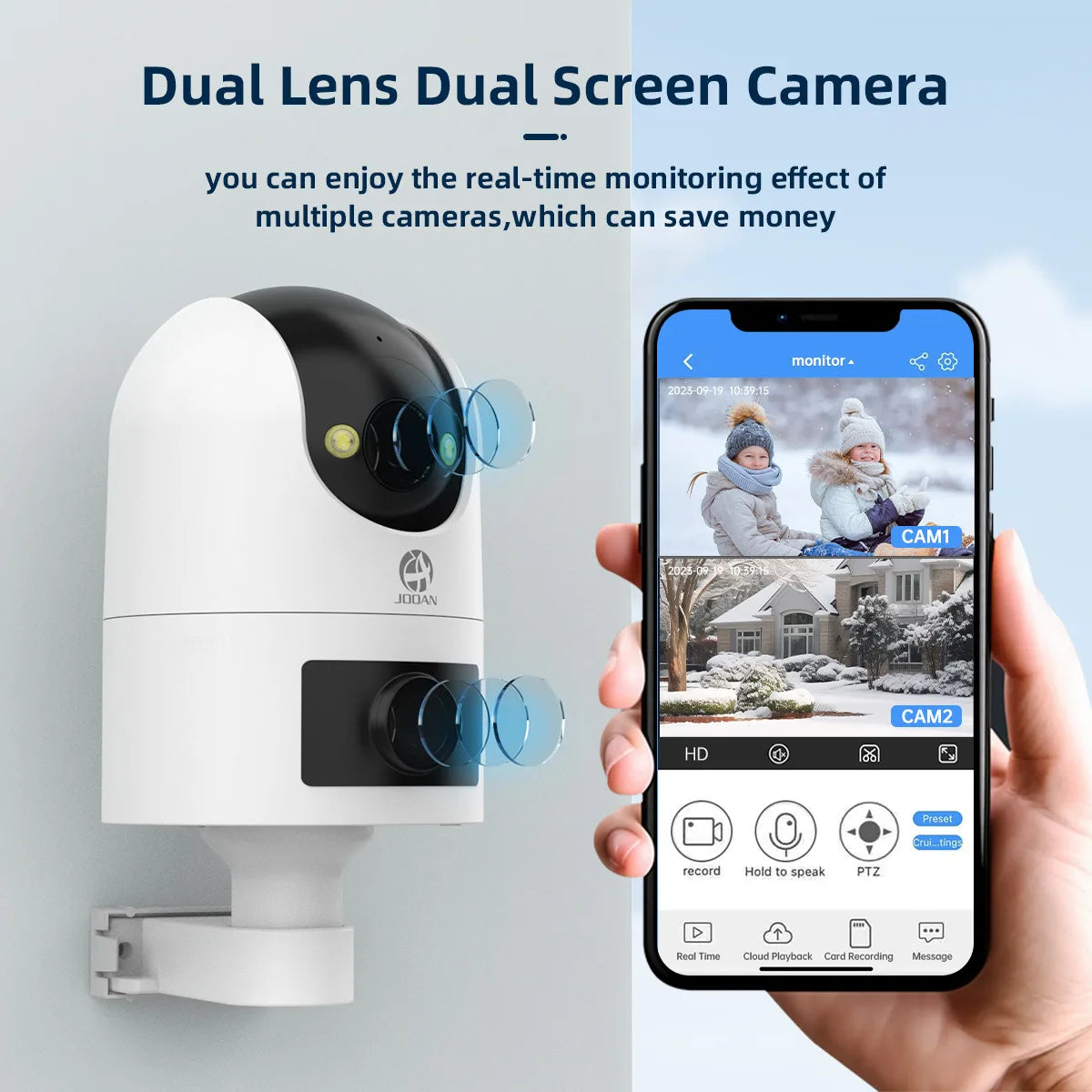 4K PTZ IP Camera Outdoor Waterproof Dual Lens 5G WiFi Security Camera Auto Tracking Video Surveillance Camera Baby Monitor FREE Shipping