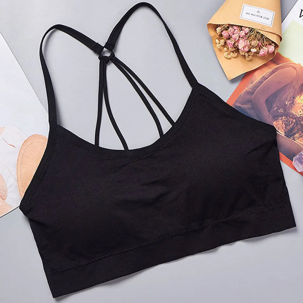 Sports underwear Women Yoga Fitness Seamless Crop Top Wide Letter Straps Comfortable Workout Activewear FREE Shipping