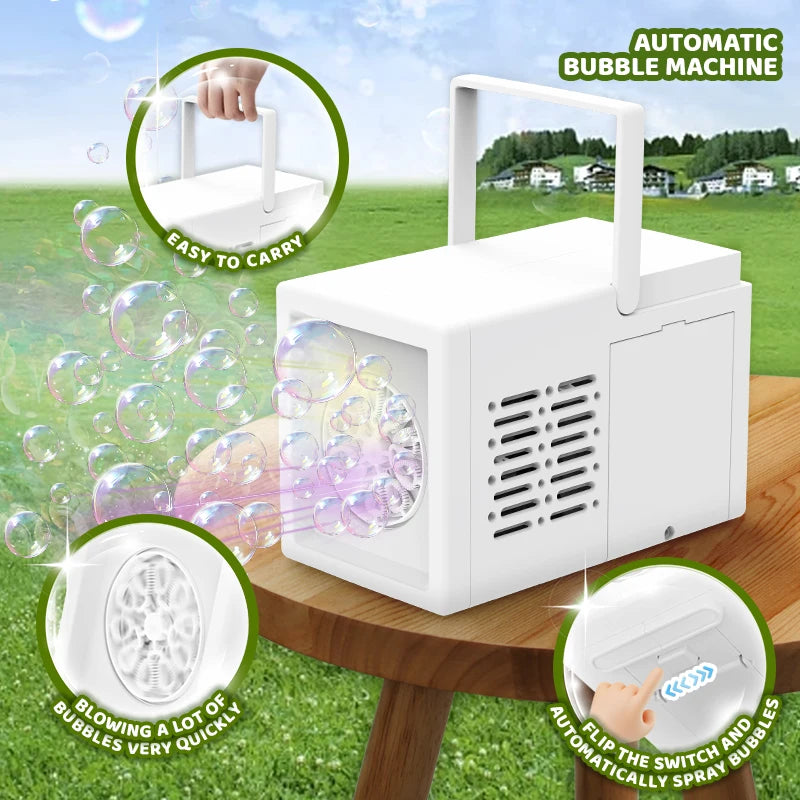 10 hole handheld portable stage bubble machine outdoor toy parent-child interactive game without battery and bubble water FREE Shipping