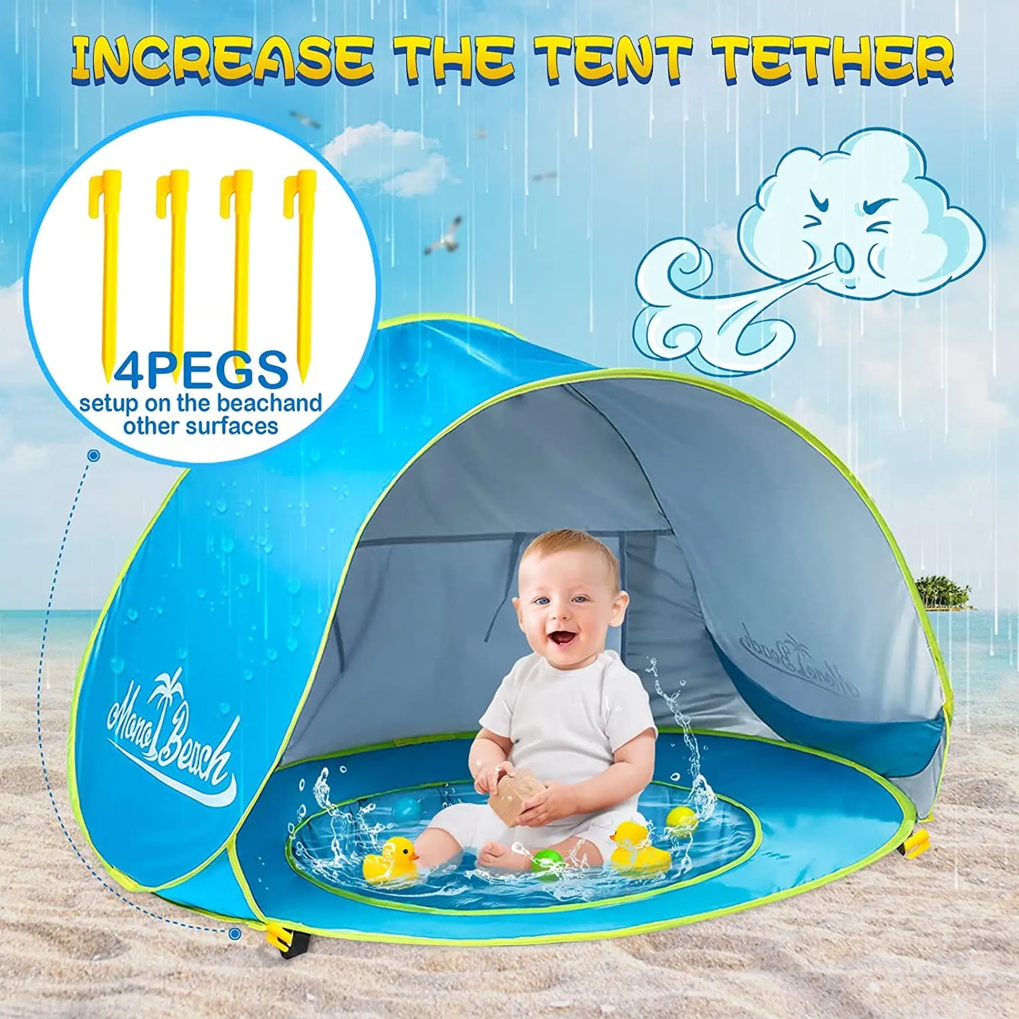 Baby Beach Tent Shade Pool UV Protection Sun Shelter Infant Outdoor Toys Swimming Pool Play House Tent Toys for Kids Children FREE SHIPPING