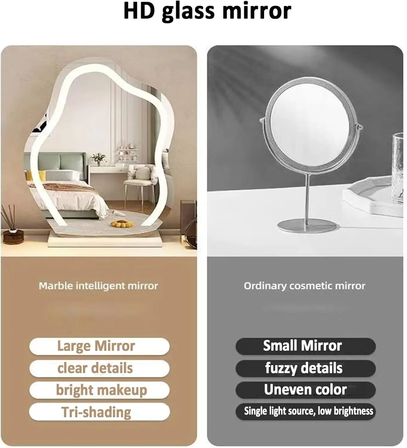 Tabletop Cosmetic Makeup Mirror with Led Lights Lighted Vanity Touchable Dimmable Multi-color Cloud Mirrors With stand FREE SHIPPING