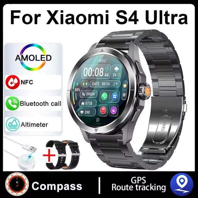 Xiaomi S4 Ultra Outdoor Sports Smart Watch Men 1.53 inch AMOLED NFC GPS Compass Heart rate Waterproof BT Call Smartwatch reloj Xiaomi FREE Shipping
