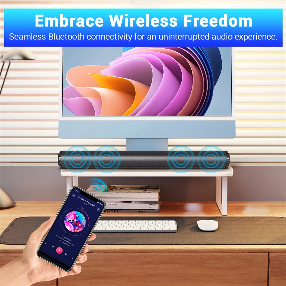 Sound Bar TV Sound System Bluetooth Speaker Wireless Subwoofer Bass Home Theater Rechargeable Lound Portable Speaker Free Shipping