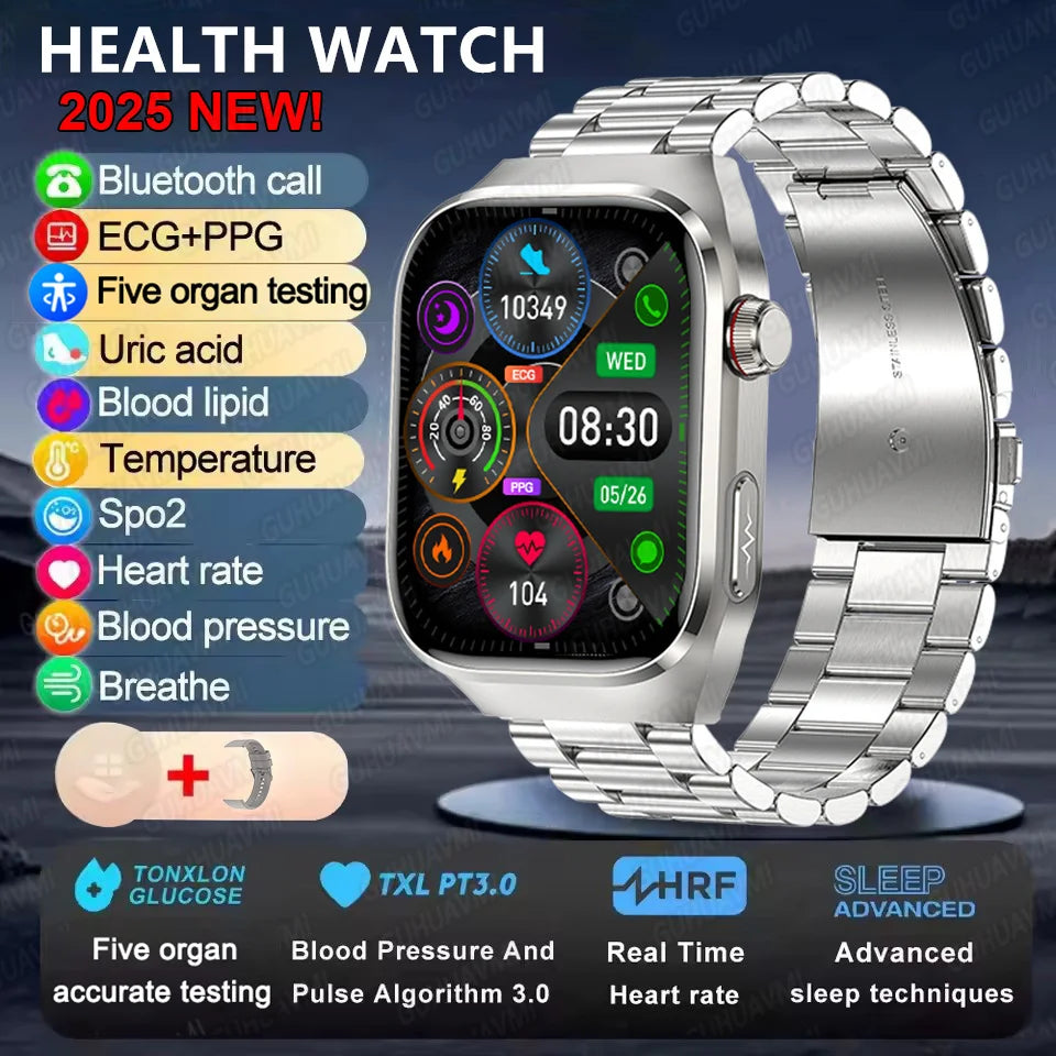 Micro Physical Examination Smart Watch For Men Uric Acid Body Fat Five Organ Health Watches Bluetooth Call SmartBracelet FREE Shipping
