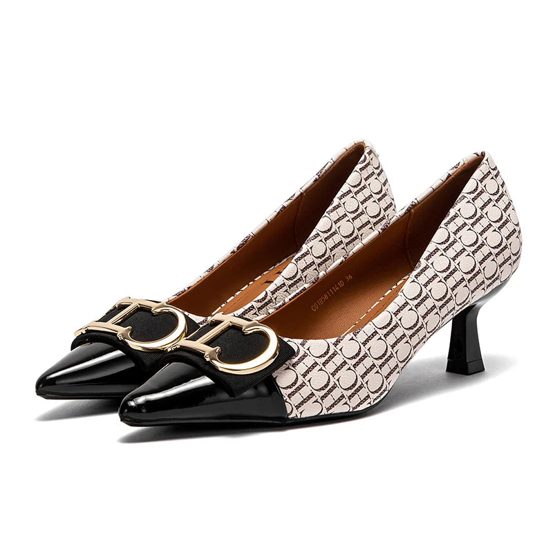 Classic Style Letter Print Design Women's High Heels Fine Workmanship Simple Versatile Fashion Women's Single Shoes FREE SHIPPING