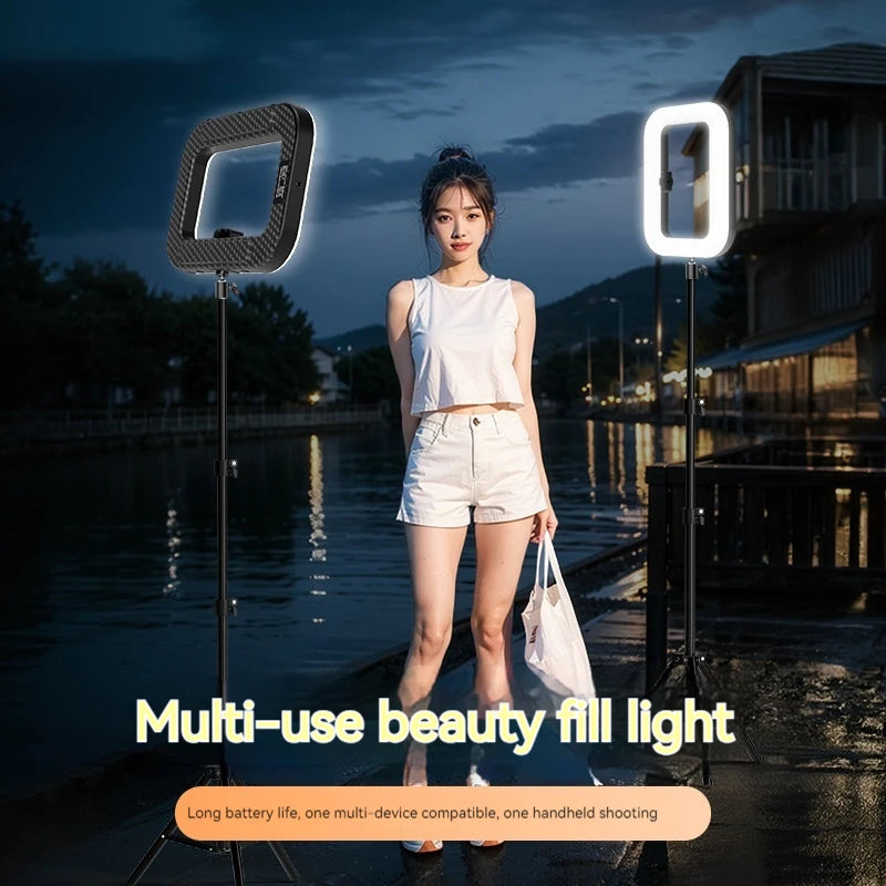 New Handheld Ring LED Rechargeable Fill light Portable Mobile Phone Live Broadcast Photography Desktop Rabbit Cage Selfie Light FREE Shipping