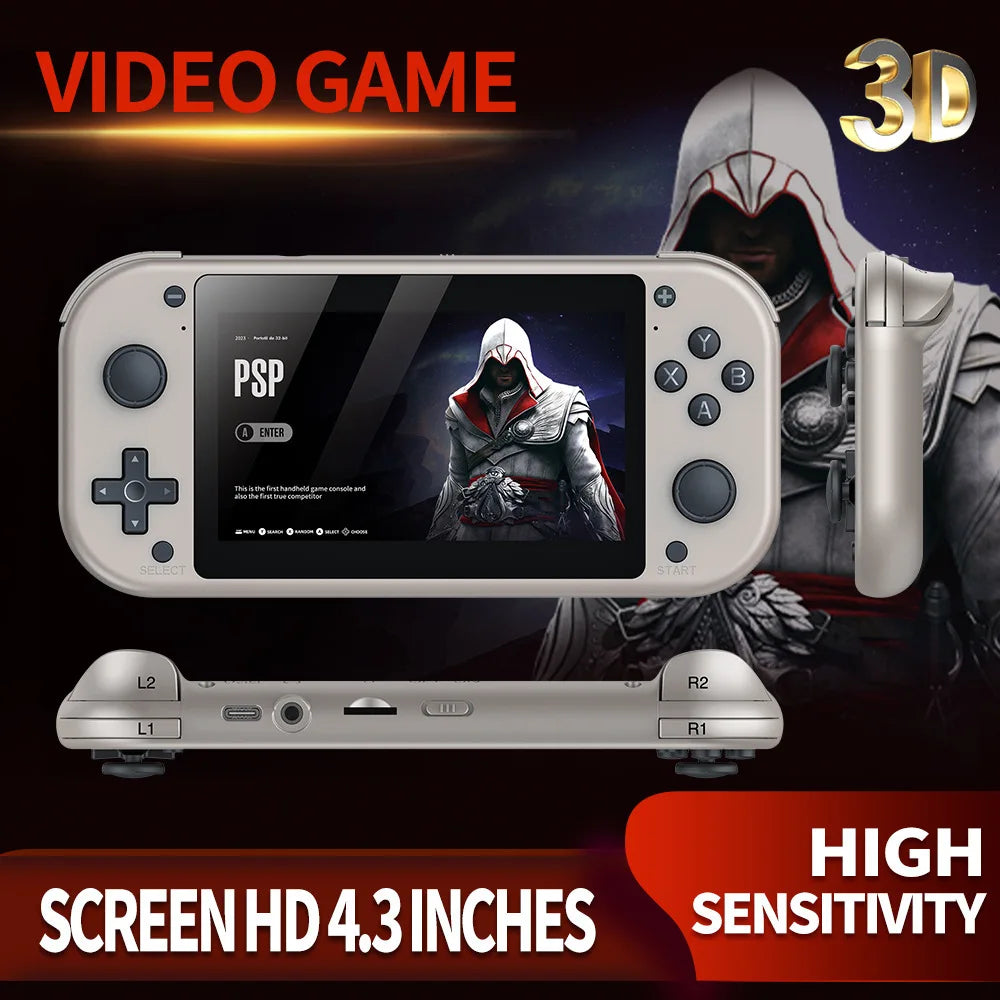 Trimui Smart Pro Handheld Game Console 4.96''IPS Screen Linux System Joystick RGB Lighting Smartpro Retro Video Game Player Gift