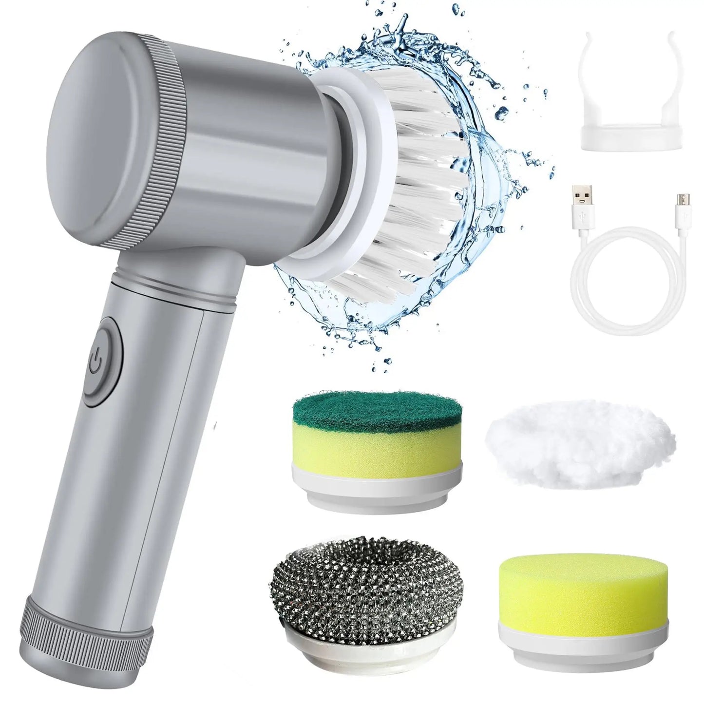 5 in 1 Powerful Electric Cleaning Brush Spin Scrubber Brush Deep Cleaning with 5 Replaceable Heads For Bathroom Kitchen 2025 FREE Shipping