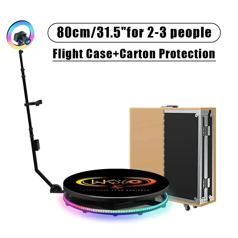 360 Photo Booth Machine for Parties with Extra Battery,Logo Customization,Software APP Remote Automatic 360 Spin Camera Booth FREE Shipping