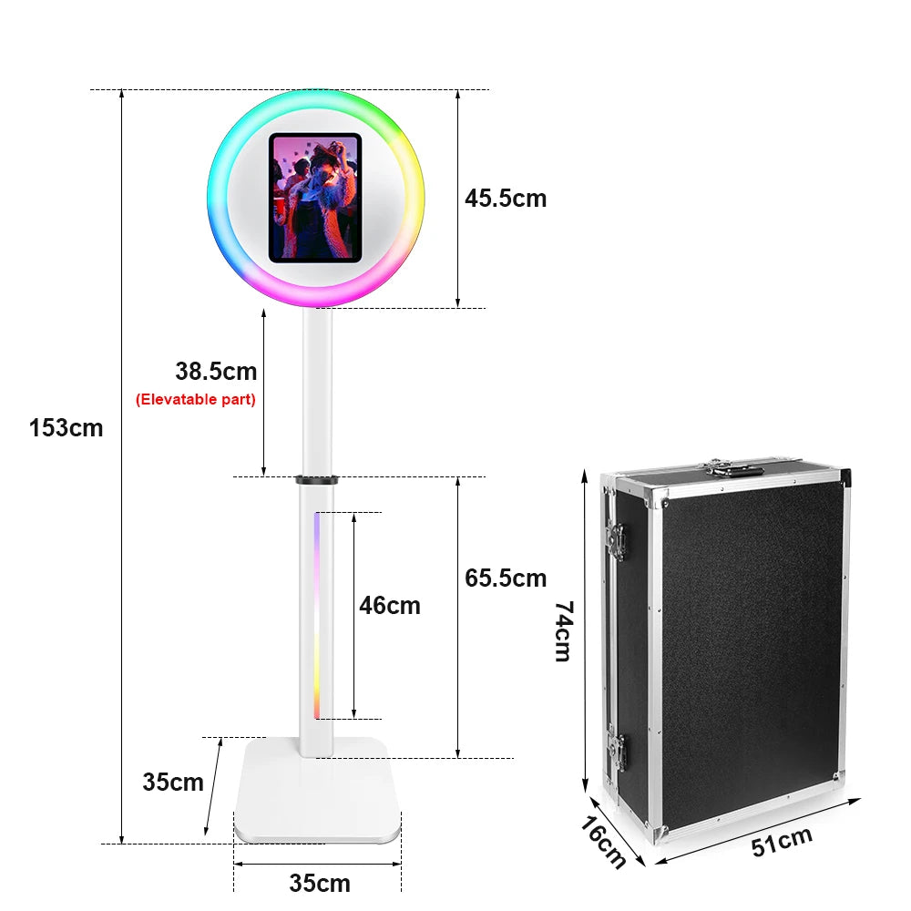 Adjustable Height Photo Booth For 12.9inch 3rd 4th 5th 6th iPad Selfie Photobooth Machines For Party Weddings Events FREE Shipping