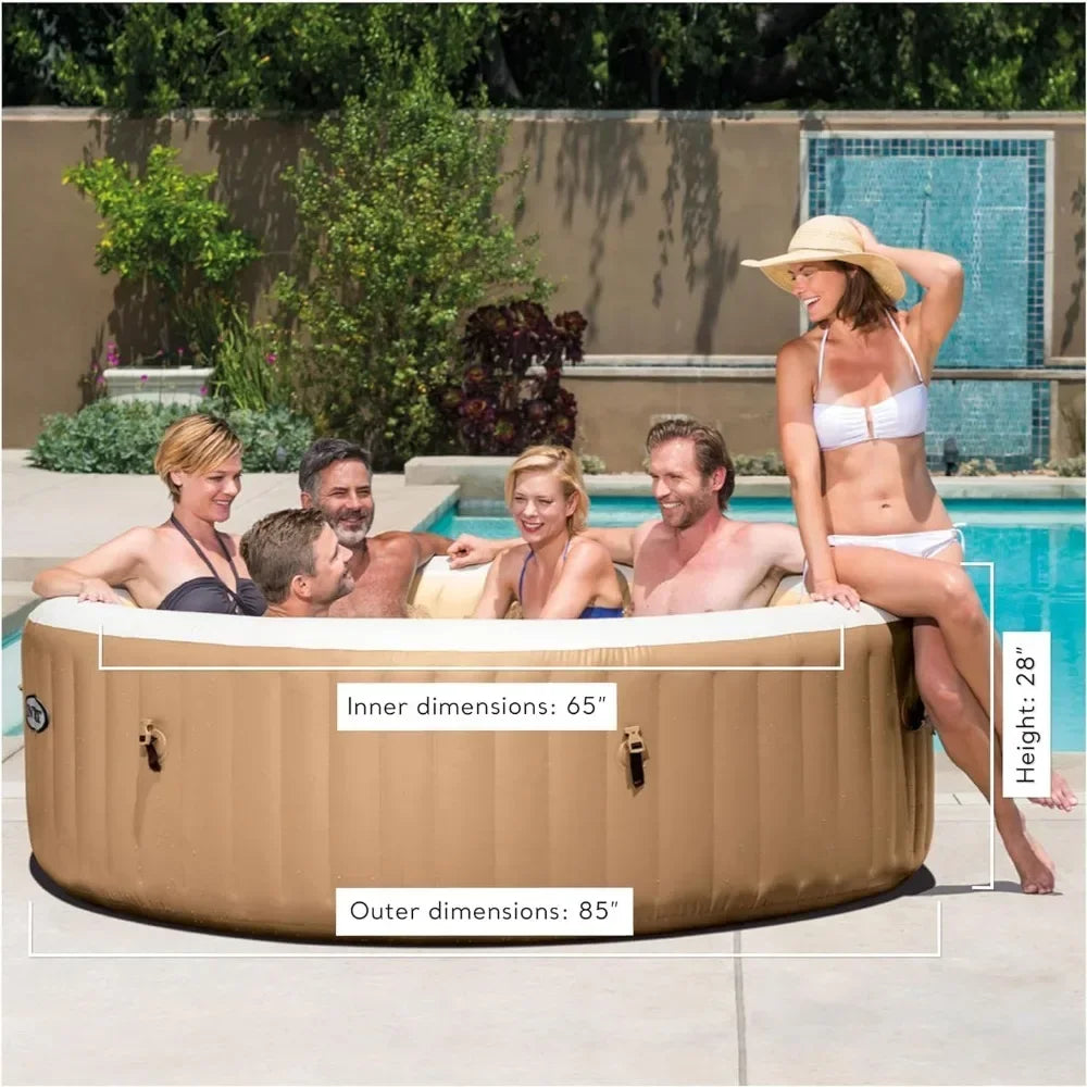 Bubble Massage Spa Set, Inflatable Portable Hot Tub, Includes Energy Efficient Spa Cover, Saltwater System Ready FREE Shipping