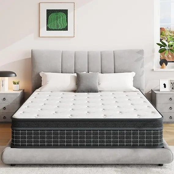12 Inch Queen Mattress,Queen Size Mattresses in a Box, Individually Wrapped Pocket Coils for Isolate Motion,Pressure Relief, free shipping