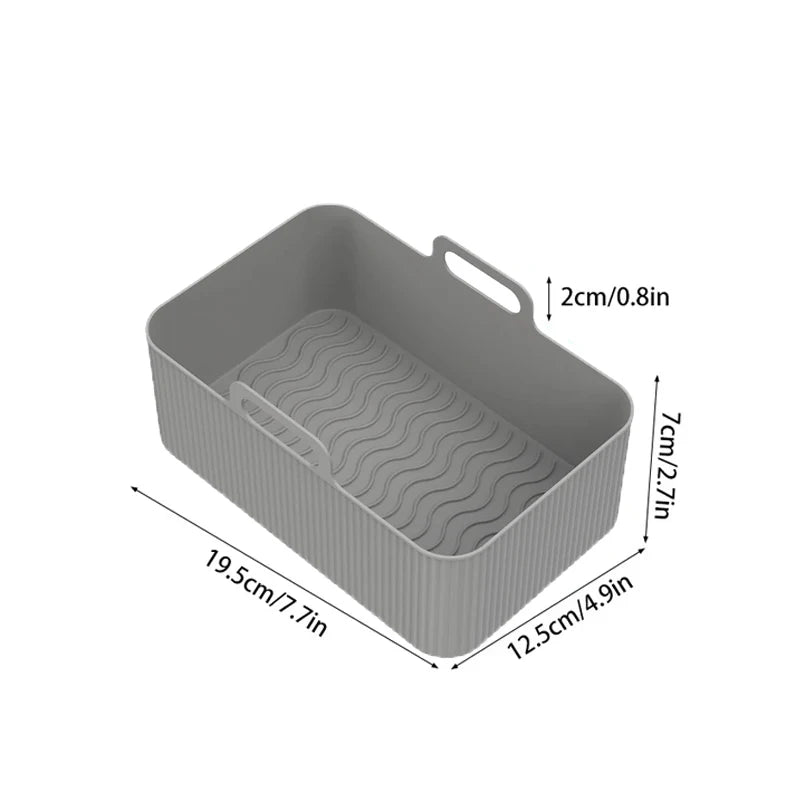 1/2PCS Reusable Air Fryer Silicone Tray Dish Dual 2 Basket Baking Pan Oven Pot Plate Liner Dual Air Fryer Accessories For Ninja FREE Shipping