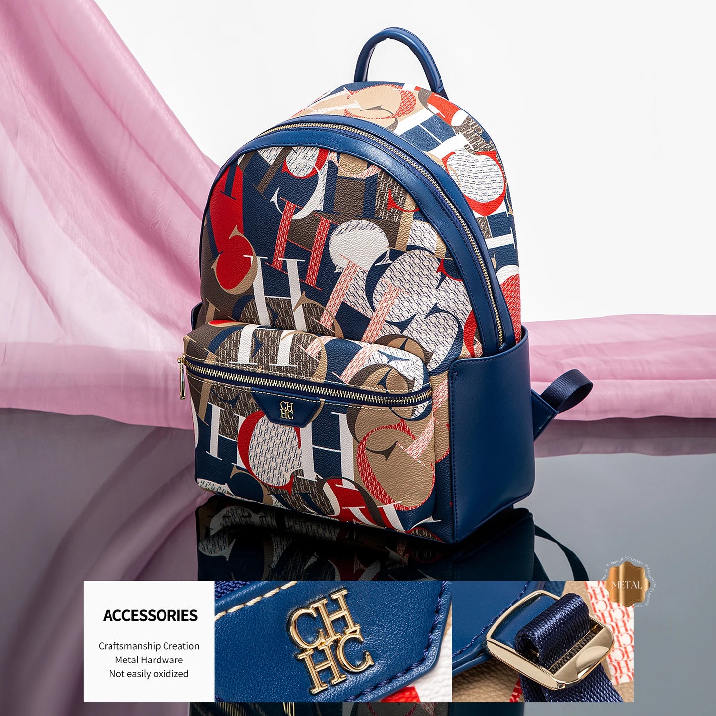 Backpack Carolina Herrera Shoulder Bag Large Capacity Internal Compartment Pocket Design Exquisite FREE SHIPPING