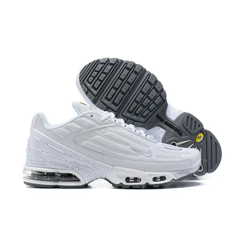 Nike Air Max Plus TN 3 Triple White Classics Lightweight Air Cushion Wear-Resistant Men Running Shoes White Walking Sneakers FREE Shipping