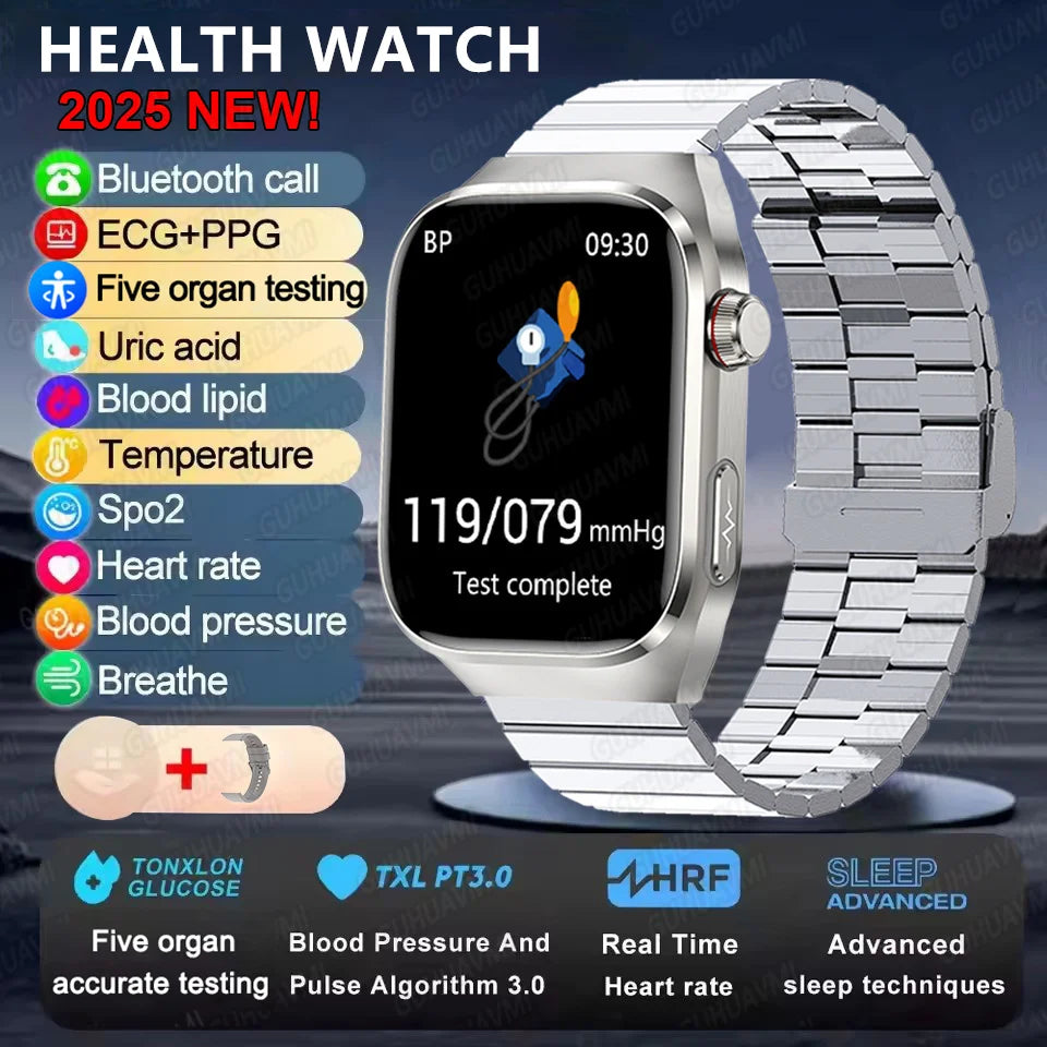 Micro Physical Examination Smart Watch For Men Uric Acid Body Fat Five Organ Health Watches Bluetooth Call SmartBracelet FREE Shipping