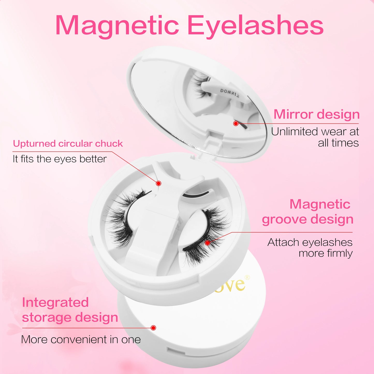 FindLove Fox Eye Lashes Magnetic Eyelash Kit No Glue Need Eyelashes with Applicator Natural Soft Thick Glue-free False Eyelashes