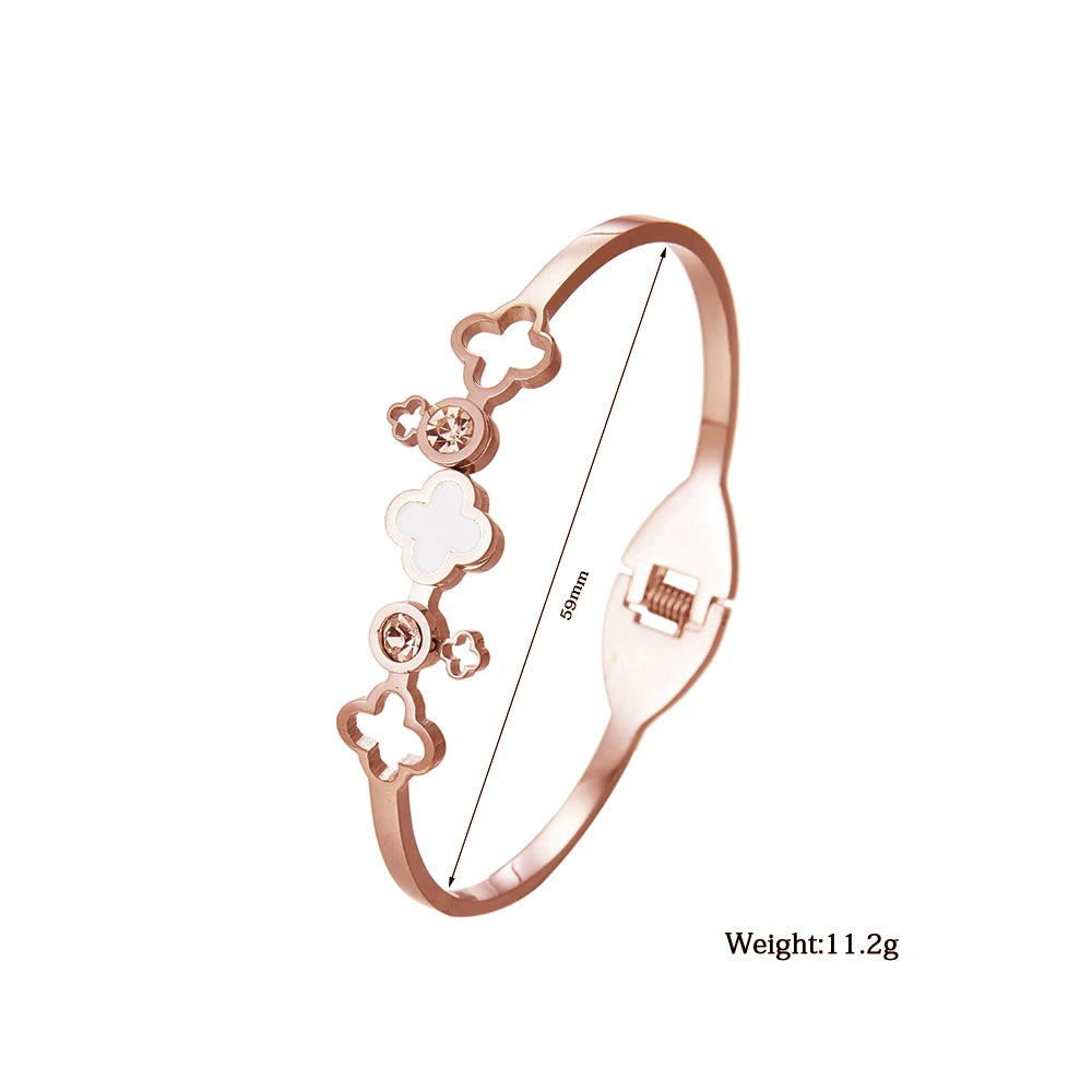 Classic letter cut black enamel gold plated stainless steel bracelet, high quality waterproof silver jewelry