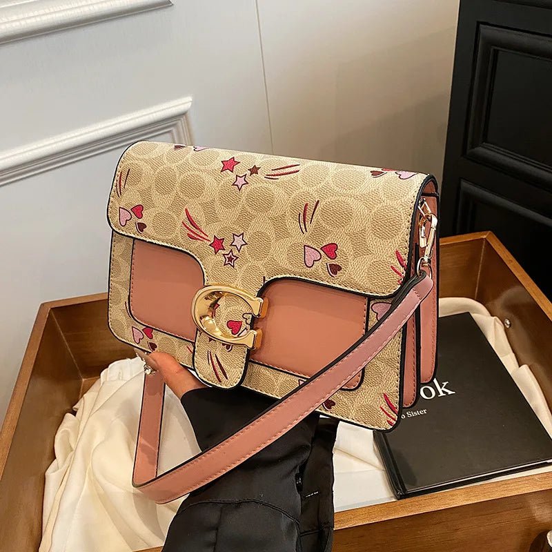 Crossbody Handbag SmallSquare Bag with Unique Sewing Line Printing Cover Type Versatile As Crossbody, Single Shoulder FREE Shipping